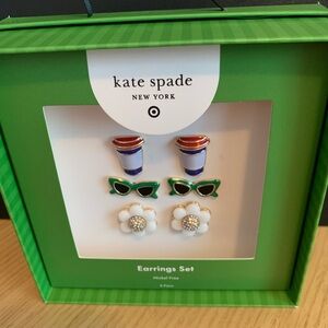 NWT Kate Spade collaboration with Target Earrings Set-latte, sunglasses, flowers